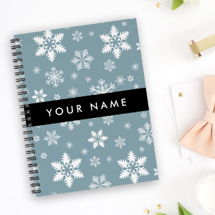 Snowflakes blanc, Grey, Votre nom, Personnaliser