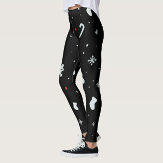 Snowflakes blancs Leggings de Noël pour les femmes