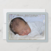 Snowflakes bleu doux Faire-part de naissance photo