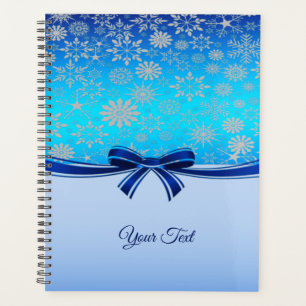 Snowflakes Blue Ribbon Holiday