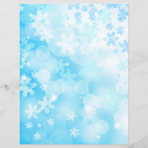 Snowflakes & Bokeh Scrapbook Paper