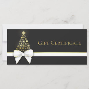 Snowflakes Christmas Tree Bow Black Grey Carte Cad