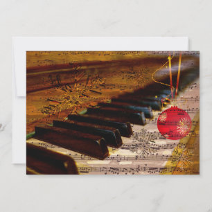 snowflakes collage pianiste rustique carte de fin
