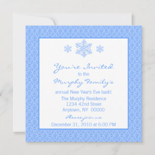 Snowflakes Damas classique Invitation du Nouvel An