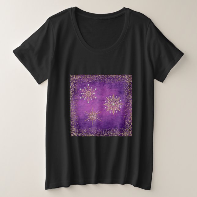Snowflakes de Noël Purple & Gold Parties scintilla (Design devant)