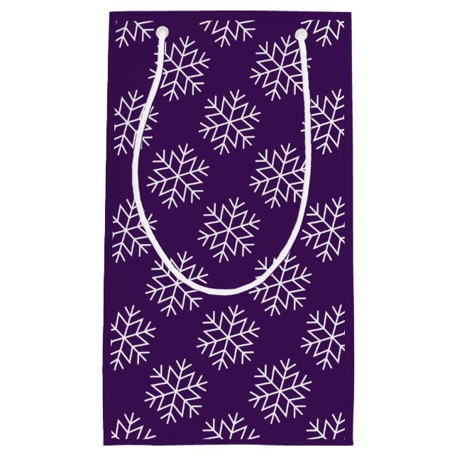 Snowflakes de Noël sur le sac Royal violet (Devant)