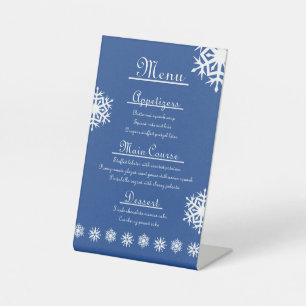 Snowflakes d'hiver dans le panneau bleu du Pedesta