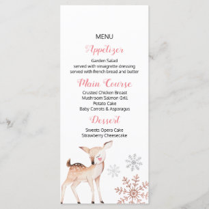 Snowflakes d'hiver des cerfs ONE derland Menu d'an