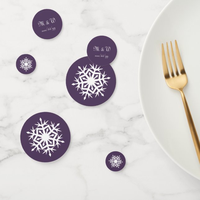 Snowflakes d'hiver en Confetti de table violette (Groupe)