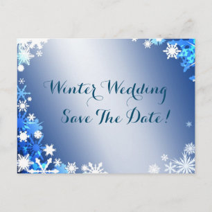 Snowflakes Enregistrer la date Carte postale 2