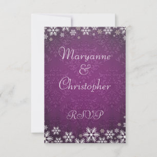 Snowflakes et Purple Mariage damassé RSVP