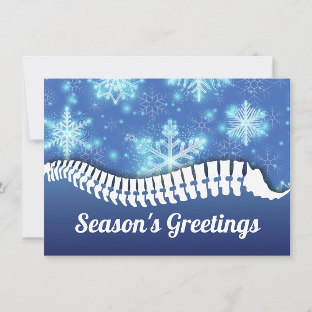 Snowflakes et Spine Chiropracy Carte de vacances (Devant)