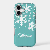Snowflakes et Stars iPhone 5 BT Coque, Aqua