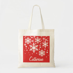 Snowflakes et Stars Sac fourre-tout, Rouge