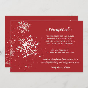 Snowflakes Flurries Holiday Moving Faire-part