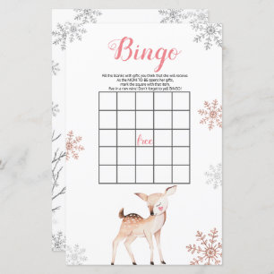 Snowflakes Hiver Cerf ONE derland Bingo Anniversai
