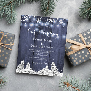 Snowflakes hiver merveilleux faire-part de mariage