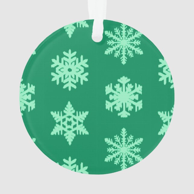 Snowflakes Ikat - Vert pin et menthe (dos)