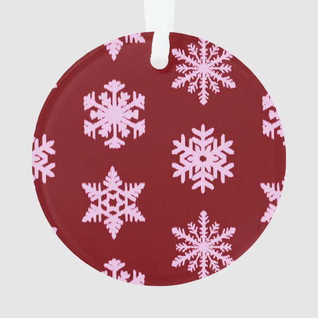 Snowflakes Ikat - Vin Bourgogne et rose (dos)