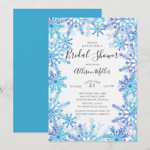 Snowflakes Invitation à la douche nuptiale hiver