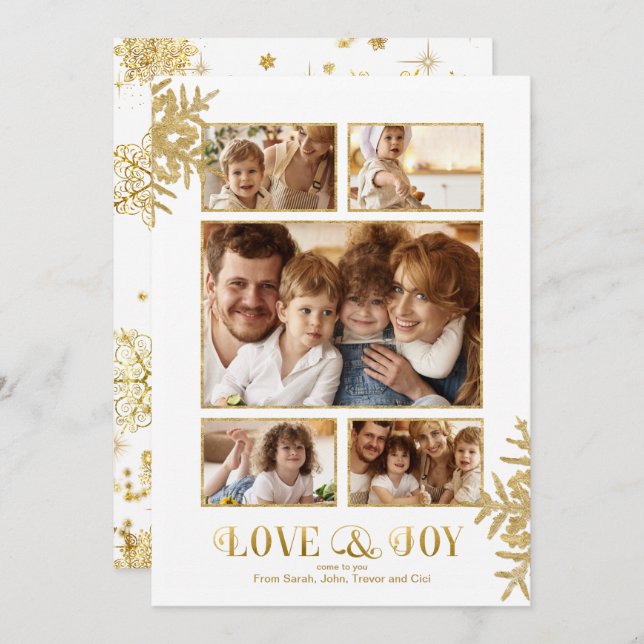 Snowflakes le plus beau Modèle photo Wht/Gld ID846 (Devant / Derrière)