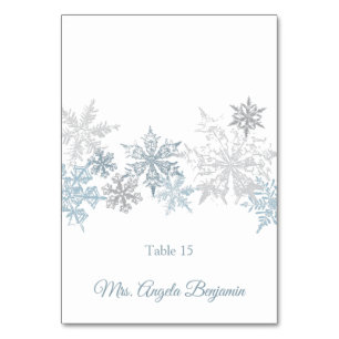 Snowflakes Mariage d'hiver Elégante carte de place
