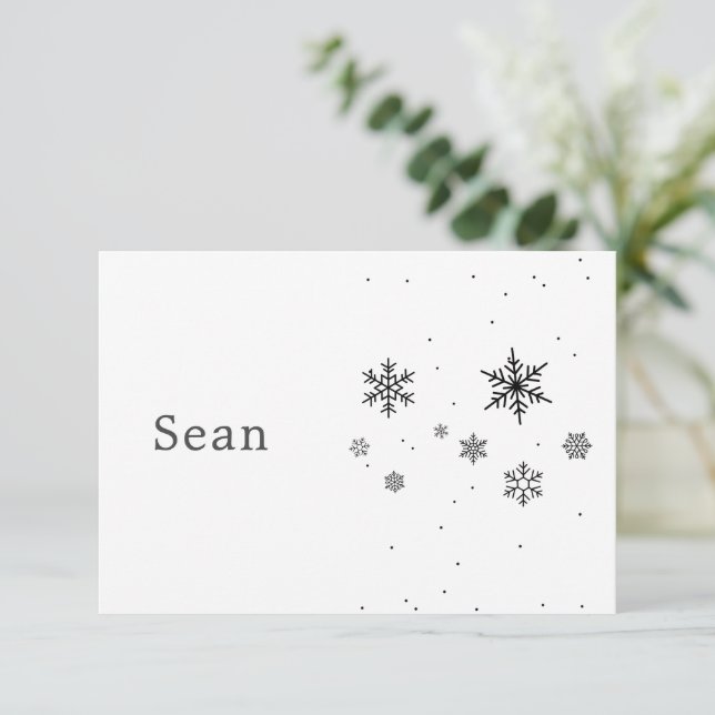 Snowflakes Mountain Chalet Ski hiver noir blanc (Debout devant)