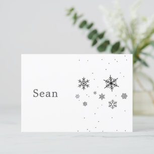 Snowflakes Mountain Chalet Ski hiver noir blanc