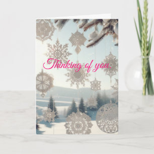Snowflakes & Paysage Carte de Noël