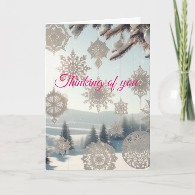Snowflakes & Paysage Carte de Noël (Devant)