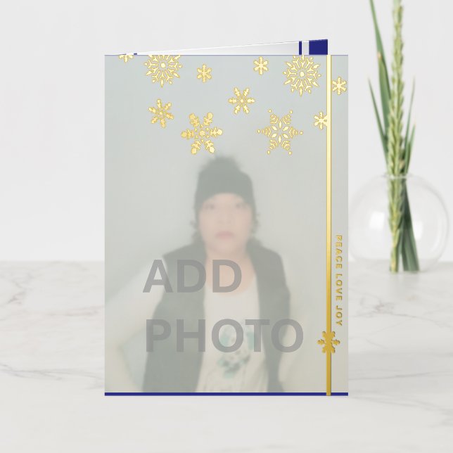 Snowflakes Photo Foil Carte de vacances (Recto)