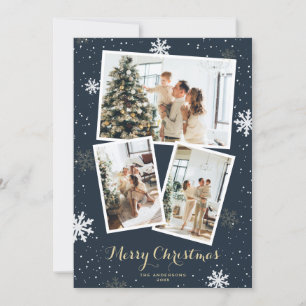 Snowflakes Photo Joyeuse carte de Noël