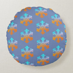 Snowflakes Polyester Coussin rond