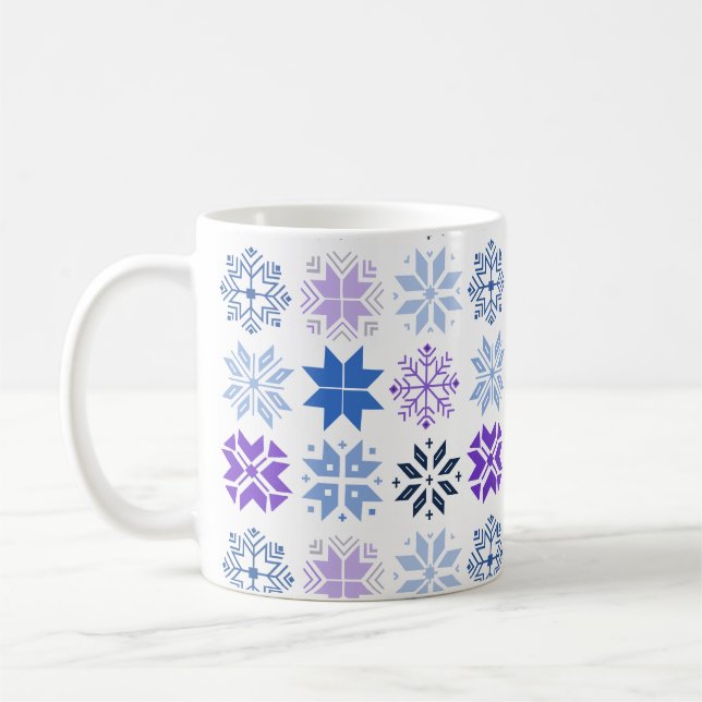Snowflakes scandinave Mug café (Gauche)