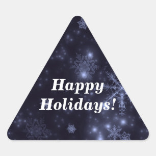 Snowflakes Stickers Arrière - plan Bleu minuit