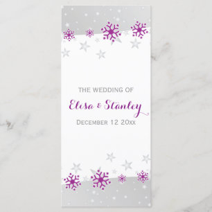 Snowflakes violet & étoiles programme de mariage g