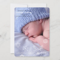Snowflakes Winter Baby Photo Faire-part de naissan