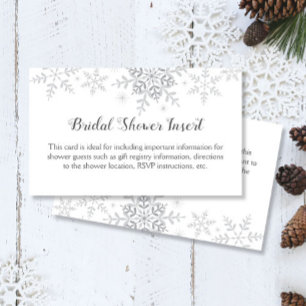 Snowflakes Winter Bridal Douche Invitation Inserti