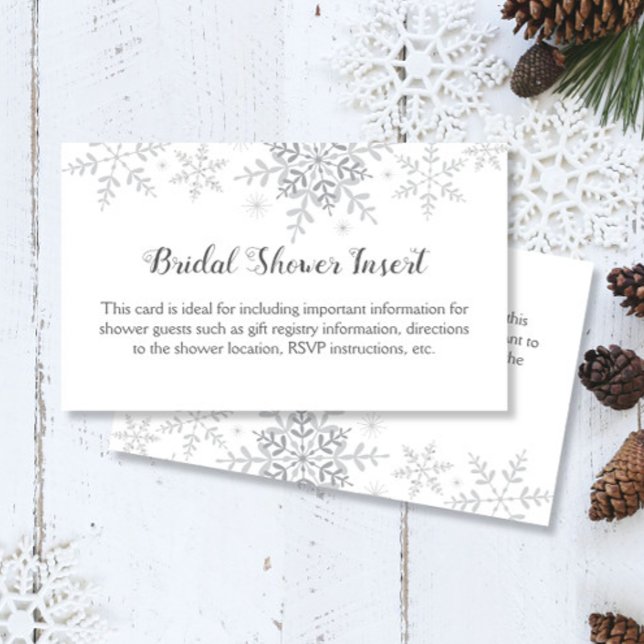 Snowflakes Winter Bridal Douche Invitation Inserti (Créateur téléchargé)
