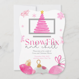 SnowFlix and Chill Christmas Movie Invitation