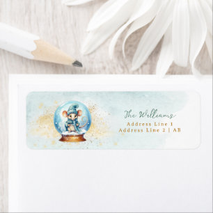 Snowglobe Winter Thème Retour Adresse Étiquette