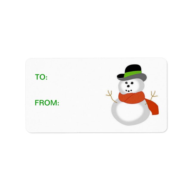 Snowman1 Stickers cadeaux (Devant)