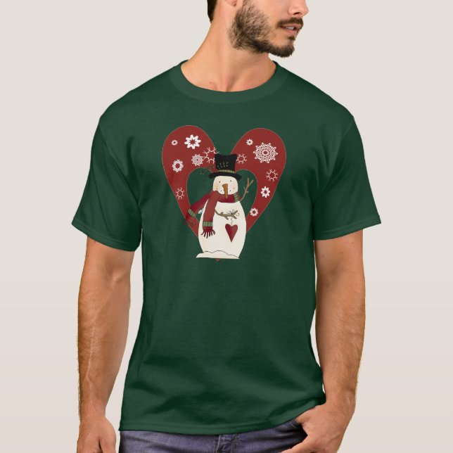 Snowman aime les T-shirts et cadeaux de neige (Devant)