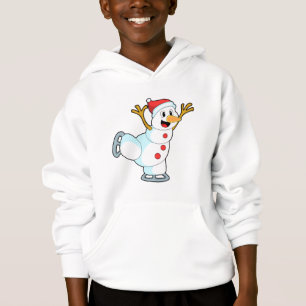 Snowman au patinage sur glace avec patins sur glac