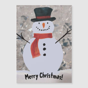 Snowman Avec Carte Magnétique Scarf