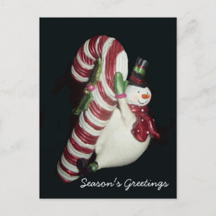 Snowman avec carte postale Sucre de canne