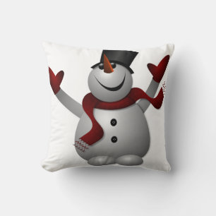 Snowman avec Coussin Red Scarf