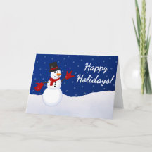 Snowman avec I Love You ASL Handshape Carte de Noë