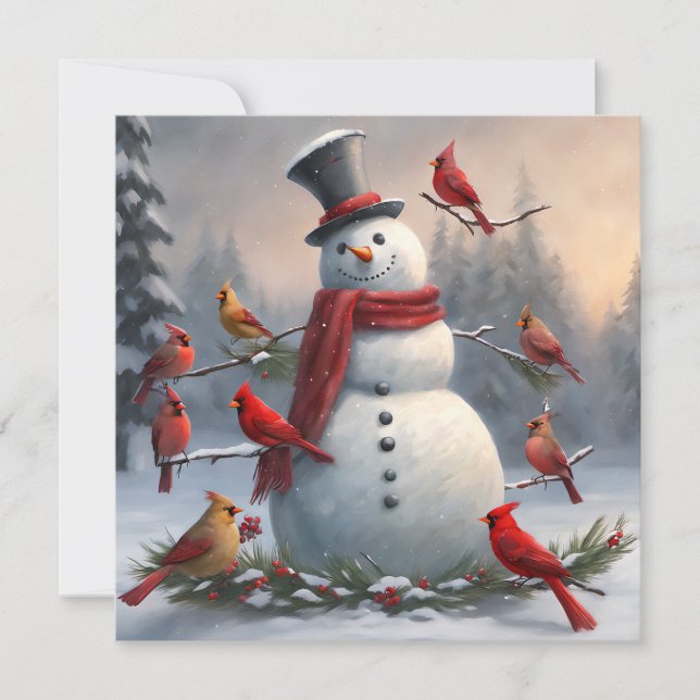 Snowman avec les cardinaux rouges Snowman (Devant)