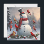 Snowman avec les cardinaux rouges Snowman<br><div class="desc">Snowman avec les Cardinaux Rouges Snowman Holiday</div>